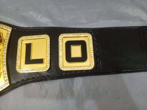 Yolo High Wheelers Championship Belt with customizable logos and text on the main and side plates.