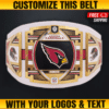 Arizona Cardinals WWE Legacy Title Belt with custom gold-plated