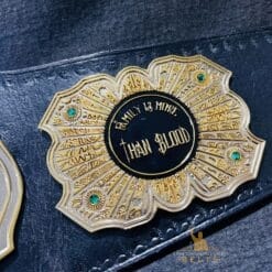 Custom Never Openweight Wrestling Belt showcasing its gold-plated plates and shiny finish