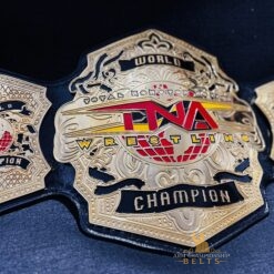 Genuine Black Leather Strap on TNA World Championship Belt