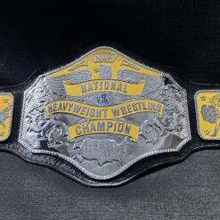 Close-up of Gold-Plated Etching on NWA National Championship Belt