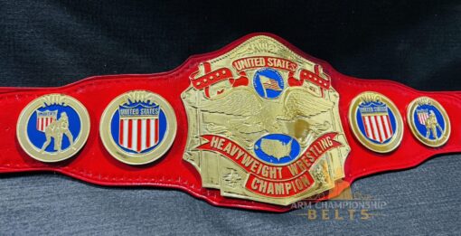 NWA United States Title Belt Replica with Red Leather Strap