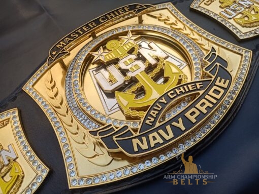 Military Championship Belt with Spinner Center Plate