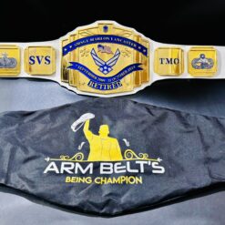 The Master Sergeant Retirement Gift Belt displayed with options for customization and personalization.