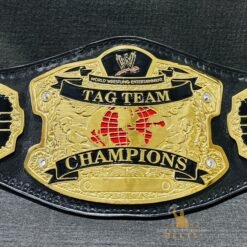 Personalize your WWE RAW Ruthless Aggression World Tag Team Championship Replica Belt with custom logos and text on the middle name plate