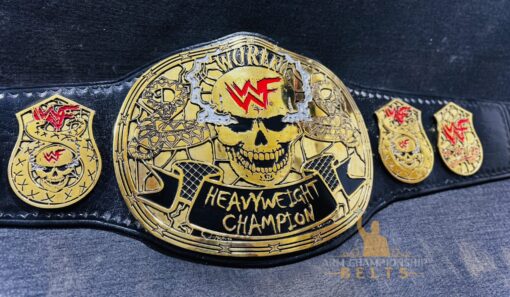 Detailed HD engravings on the Stone Cold Smoking Skull Championship Belt