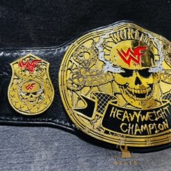 Customizable features on the Stone Cold Smoking Skull Championship Replica Belt, with options for personal logos and text