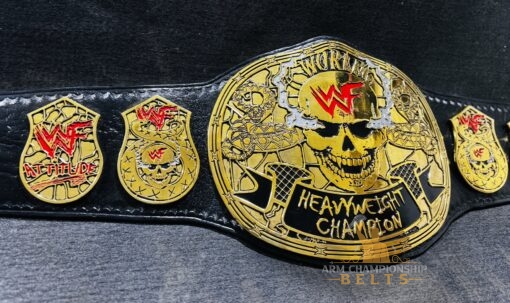 Customizable features on the Stone Cold Smoking Skull Championship Replica Belt, with options for personal logos and text