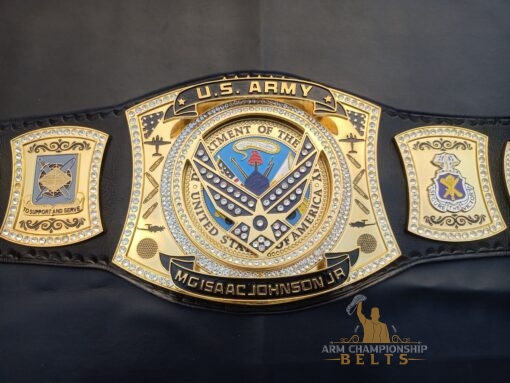 Customizable US Army Championship Belt with HD engraving and Saworski gems