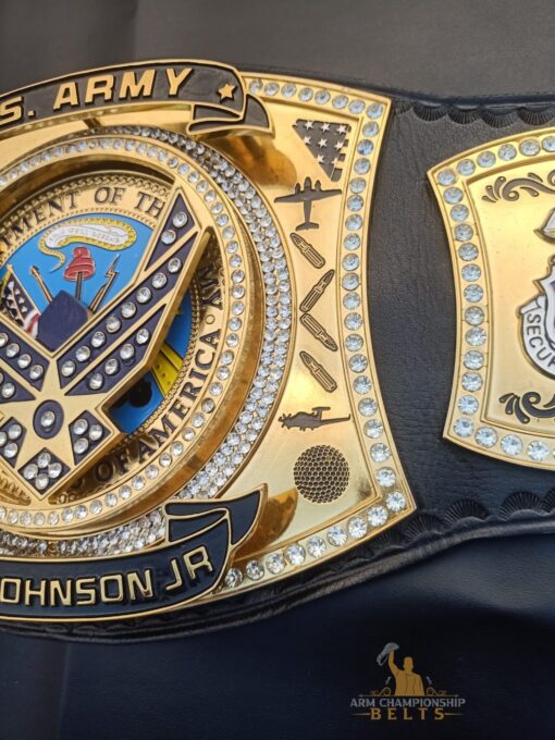 Genuine cowhide leather strap on the US Army Championship Belt