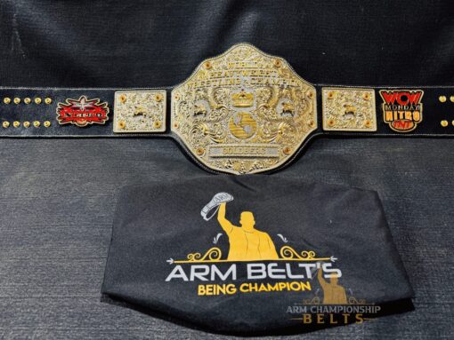 The authentic WCW Nitro logo engraved on the World Heavyweight Championship Belt