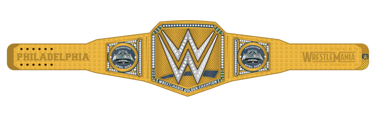 Wrestle Mania Golden Championship Belt Design