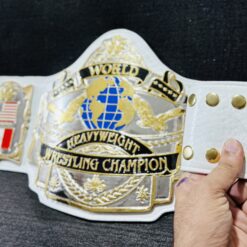 High-quality genuine white leather strap on the WWF Andre 87 Championship Belt