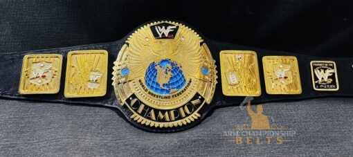 Gold-Plated Zinc Metal Plates on WWF Big Eagle Replica Belt, Scratch Logo