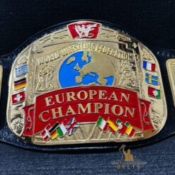 The authentic design of the WWF European Championship Replica Belt, reflecting the iconic 1997 wrestling era.