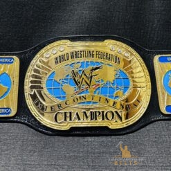 3mm thick genuine white leather strap on the WWF Oval Intercontinental Championship Replica Belt.