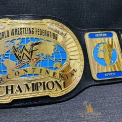 Close-up of the side plate detail on the Attitude Era Intercontinental Championship Replica Belt