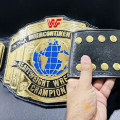 Genuine Leather Strap on WWF Red Logo Intercontinental Belt