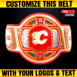 Custom Calgary Flames WWE Legacy Title Belt