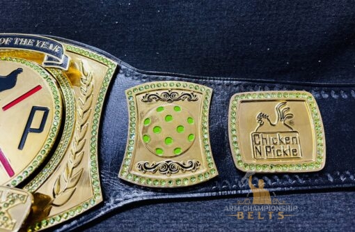 WWE championship-style custom belt designed for company recognition and employee awards.