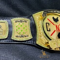 Top performer championship belt featuring intricate engravings and custom corporate branding