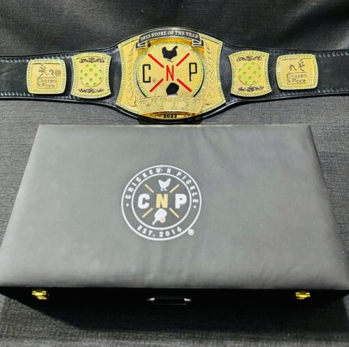 Custom title belt made to honor top employees with a personalized design.