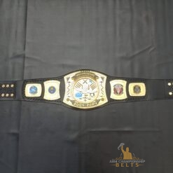 Premium military championship belt with a 3mm thick black genuine leather strap