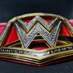 Dual layer 6MM thick zinc plates with gold plating on the Custom WWE Universal Championship Belt.