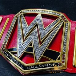 Swarovski gems embedded in the main plates of the Custom WWE Universal Championship Belt.