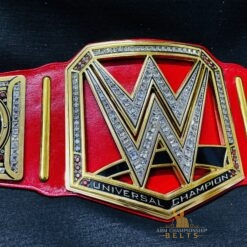 Custom WWE Universal Championship Belt with personalized logos and text