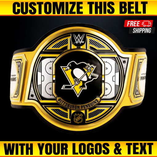 Pittsburgh Penguins WWE Legacy Title Belt, Custom NHL Championship Belts