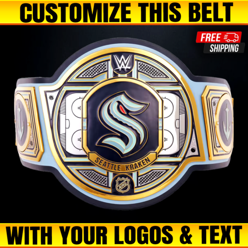 Seattle Kraken WWE Legacy Title Belt, Custom NHL Championship Belts