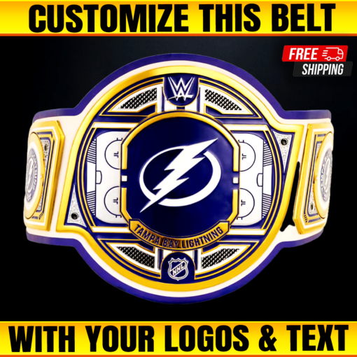 Tampa Bay Lightning WWE Legacy Title Belt, Custom NHL Championship Belts