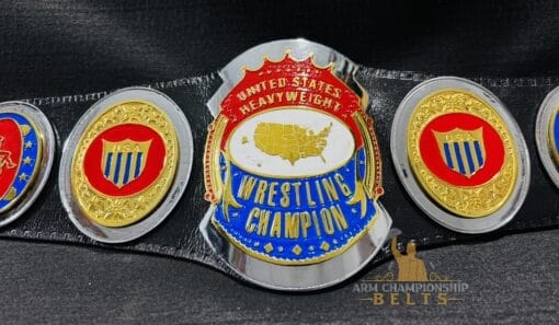 Historic United States Heavyweight Wrestling Belt celebrating wrestling legends