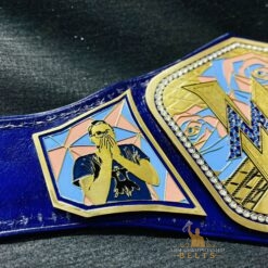 Custom WWE belt designed with a wedding theme, showcasing the ability to personalize wrestling belts for special occasions.