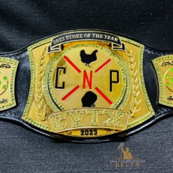 WWE-style custom championship belt designed for company recognition awards.