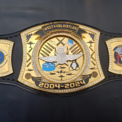 ailor-made military championship belt with unique engravings for service members