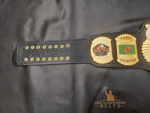 Customizable fantasy football belt with league name and player title