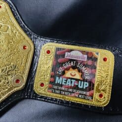 Fully customizable corporate award belt, designed for celebrating team achievements and brand recognition events.