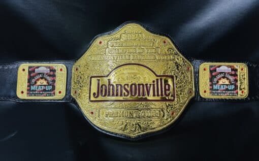 Custom-made Johnsonville Sausage World Champion belt for unique brand recognition and top performer awards.