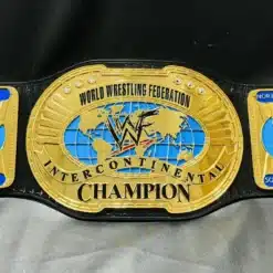 Close-up of the WWF World Championship Belt, featuring intricate detailing and luxurious finish.