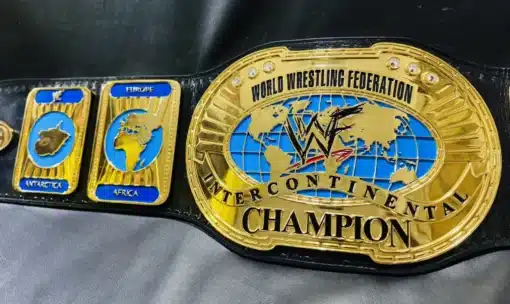 WWF wrestling belts, showcasing the iconic designs that defined an era in wrestling.