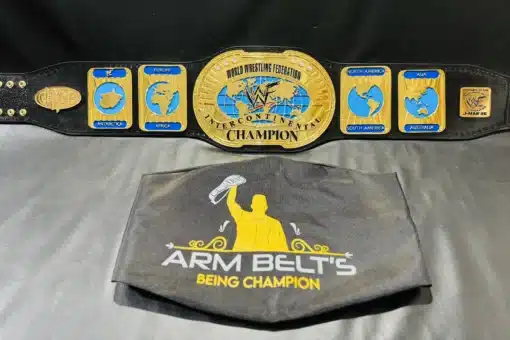 Image of the WWF Championship Belt available for sale, inviting fans to own a piece of wrestling history.