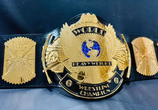 Buy the authentic WWF Winged Eagle Championship Belt replica, crafted with 24K Swiss gold-plated zinc plates and genuine leather. Perfect for wrestling fans and collectors.