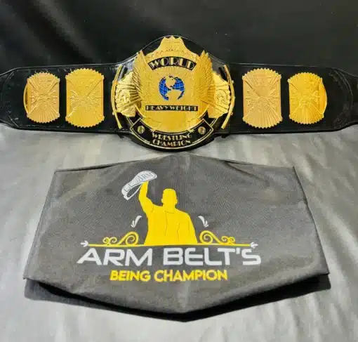 This WWF Winged Eagle Championship Belt comes with a durable, genuine leather strap