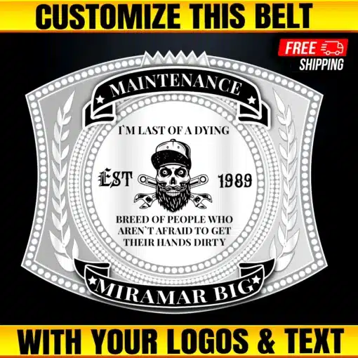 Customizable Maintenance Military Championship Belt