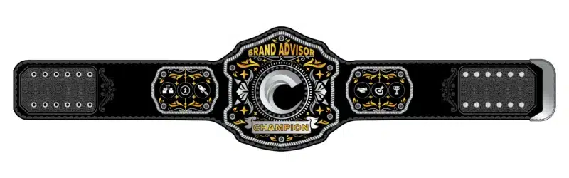 Corporate championship belt with custom team logo and sleek finish.