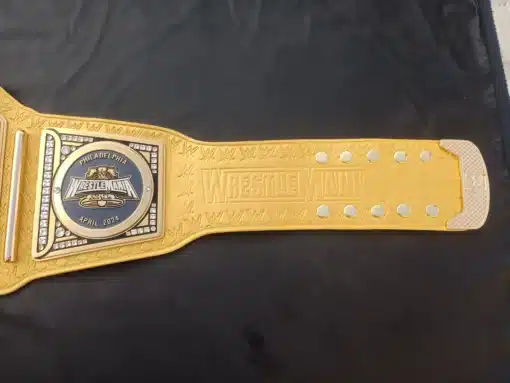 Real gold Leather strap of wrestle mania wrestling belt