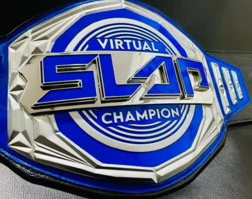 The Power Slap Championship Belt featuring customizable logos, text, and colors