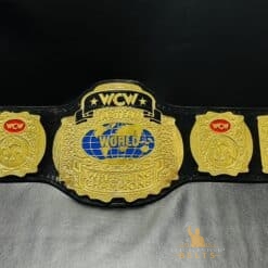 Close-up front view of the WCW Tag Team Championship Belt